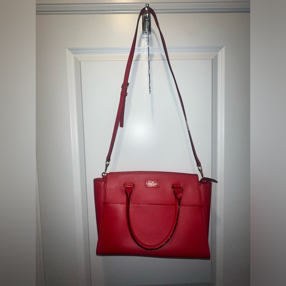 Kate Spade Red Leather Convertible Tote